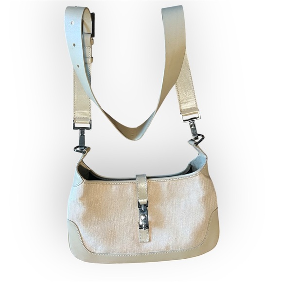 Gucci Jackie Vintage Crossbody Bag, cream color, canvas and leather - Picture 1 of 16